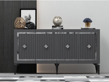 HANAH HOME Komoda Nova Anthracite Silver