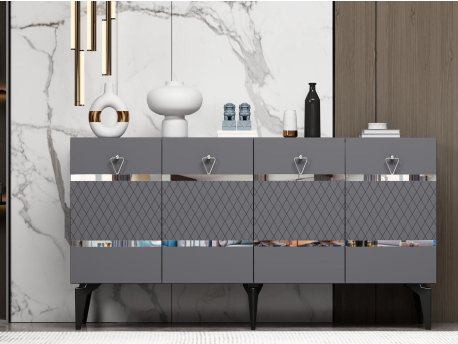 HANAH HOME Komoda Pelin Anthracite Silver