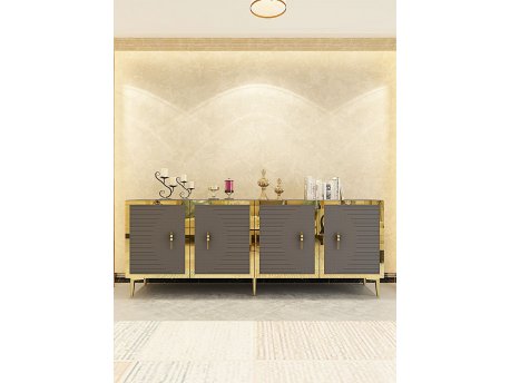 HANAH HOME Komoda Tuna 180 Anthracite Gold