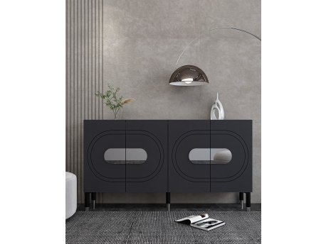 HANAH HOME Komoda Demet Anthracite Silver