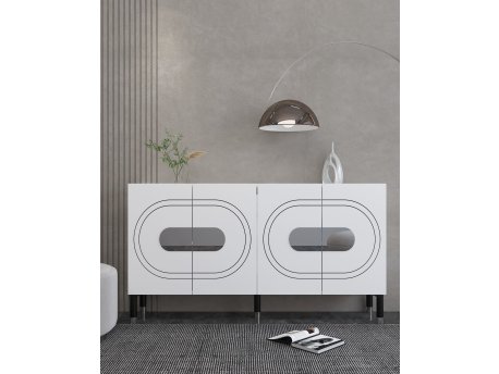 HANAH HOME Komoda Demet White Silver