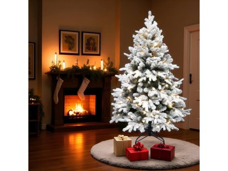 HOME Veštačka jelka sa ugrađenim LED osvetljenjem i snegom