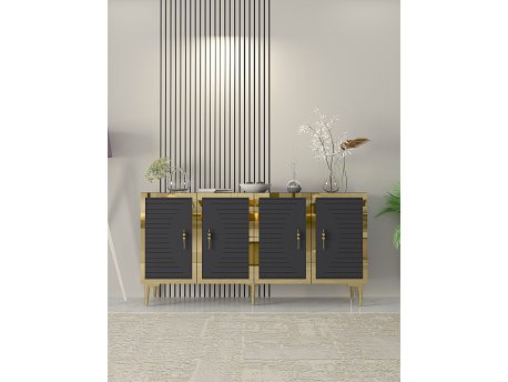 HANAH HOME Komoda Tuna Anthracite Gold