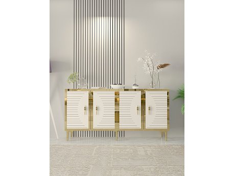 HANAH HOME Komoda Tuna White Gold