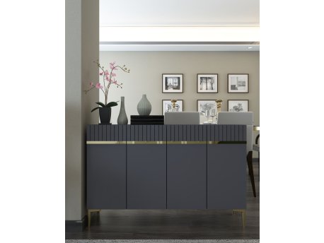 HANAH HOME Komoda Swiss Anthracite Gold