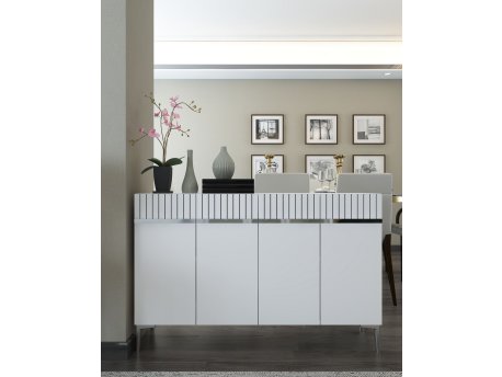 HANAH HOME Komoda Swiss White Silver