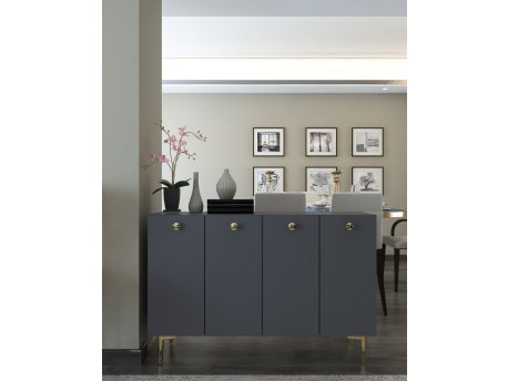 HANAH HOME Komoda Betty Anthracite Gold