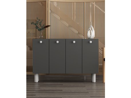 HANAH HOME Komoda Ilay Bohem Anthracite White