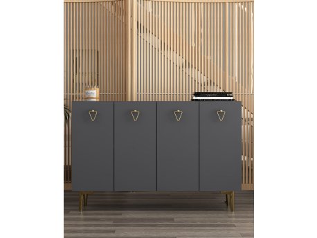 HANAH HOME Komoda Leyla Anthracite Gold