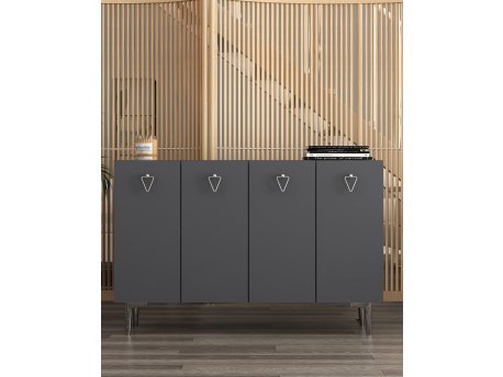 HANAH HOME Komoda Leyla Anthracite Silver