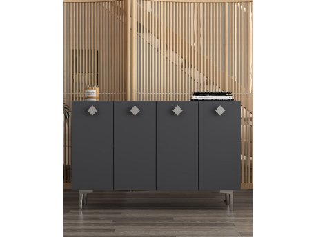 HANAH HOME Komoda More Anthracite Silver