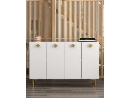 HANAH HOME Komoda More White Gold