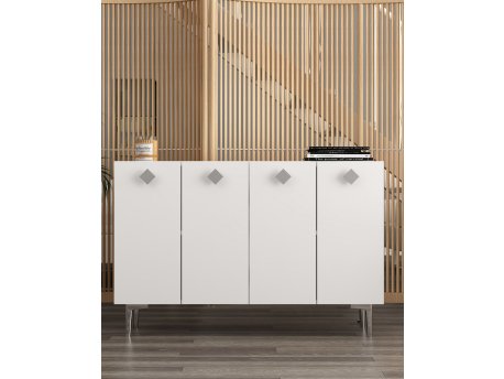 HANAH HOME Komoda More White Silver