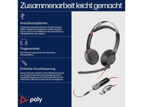 Poly Slusalice HP Poly Blackwire 5220 8X231AA