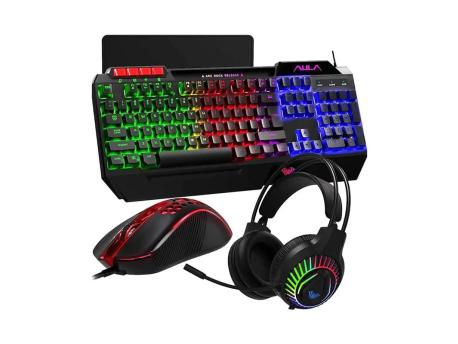 AULA Tastatura + miš + slušalice + podloga T650 RGB