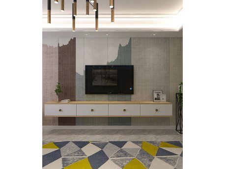 HANAH HOME TV polica Zuzu Double Sapphire Oak White