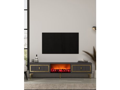HANAH HOME TV polica Orion Fireplace - Anthracite Gold