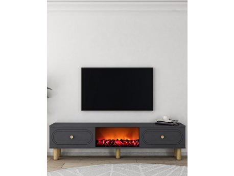 HANAH HOME TV polica Polen Bohem Fireplace - Anthracite