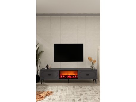 HANAH HOME TV polica Weny Bohem Fireplace - Anthracite
