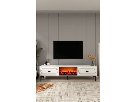 HANAH HOME TV polica Weny Bohem Fireplace - White
