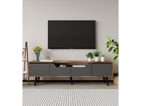 HANAH HOME TV polica Roma 180 Walnut Anthracite