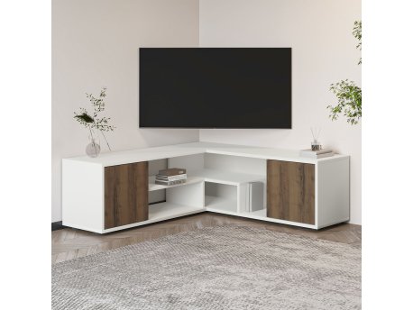 HANAH HOME TV polica Rosa White Antique Walnut