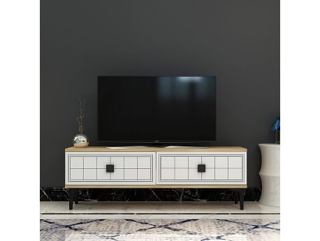HANAH HOME TV polica Yuka 120 Sapphire Oak White