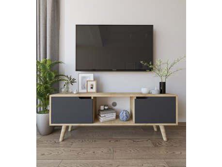 HANAH HOME TV polica Siena Sapphire Oak Anthracite