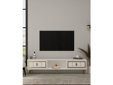 HANAH HOME TV polica Orion - White Gold