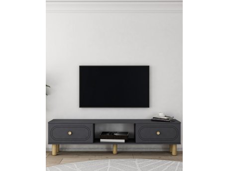 HANAH HOME TV polica Polen Bohem - Anthracite