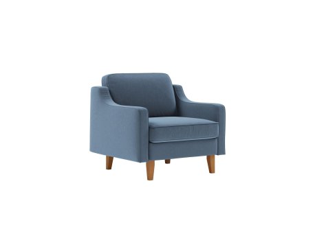 Atelier del Sofa 1-Seat Sofa fotelja Robin 1 Ocean Blue Walnut