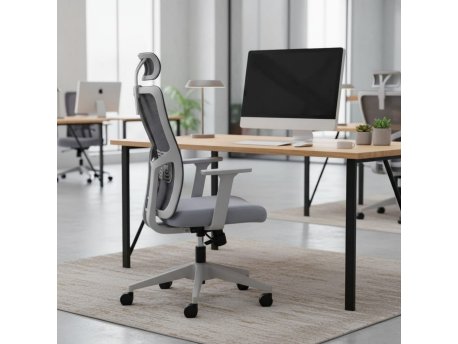 HANAH HOME Set 2 kancelarijske stolice Lumbar 126 Grey