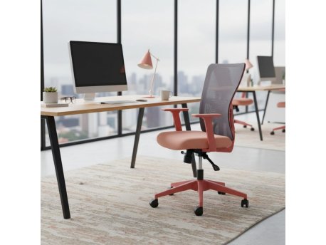 HANAH HOME Set 2 kancelarijske stolice Lumbar 108 Salmon