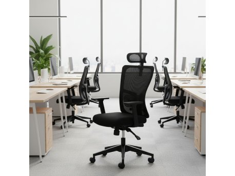 HANAH HOME Set 2 kancelarijske stolice Lumbar 126 Black