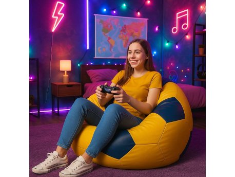 Atelier del Sofa Bean Bag Football Big Yellow Blue