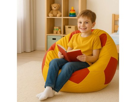 Atelier del Sofa Bean Bag Football Small Red Yellow