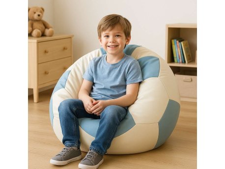 Atelier del Sofa Bean Bag Football Small Turquoise White