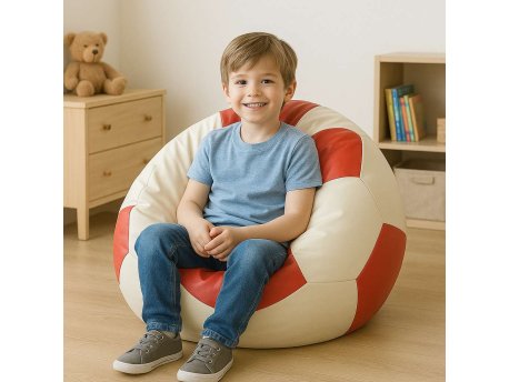 Atelier del Sofa Bean Bag Football Small Red White