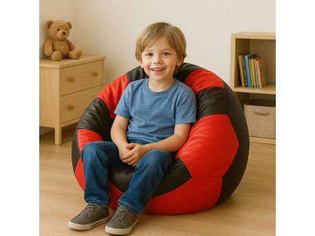 Atelier del Sofa Bean Bag Football Small Black Red