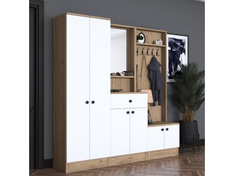 HANAH HOME Čiviluk orah Bela P6 M2 2257G