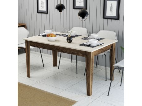 HANAH HOME Trpezarijski sto Milan 898 Walnut Travertine