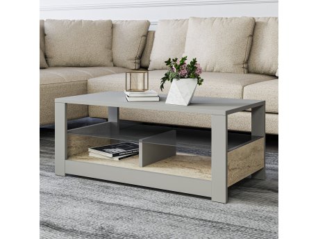 HANAH HOME Sto za kafu Aydos Grey Travertine