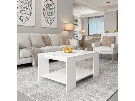 HANAH HOME Sto za kafu Lina White marble