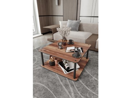 HANAH HOME Sto za kafu Masivo Square Walnut