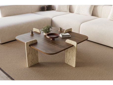 HANAH HOME Sto za kafu Poalla Walnut Travertine