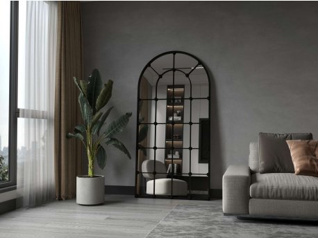 HANAH HOME Ogledalo Ovalis Black