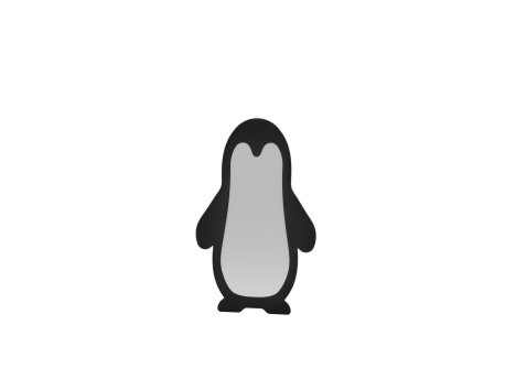 HANAH HOME Ogledalo za decu Penguin Black