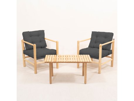 HANAH HOME Set baštenskih stolova i stolica (3 komada) MYG02 Anthracite