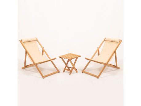 HANAH HOME Set baštenskih stolova i stolica (3 komada) Krem boja MYN03