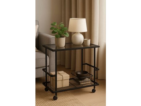 HANAH HOME Bočni sto Fuji Black Fume